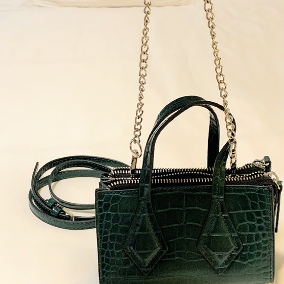 Zara Animal Print Mini Bag w. Strap | Emerald - Picture 5 of 8